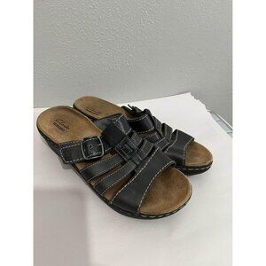 Clarks Lexi Alloys Dark  Gray Leather Uppers Sandals Women Size 10